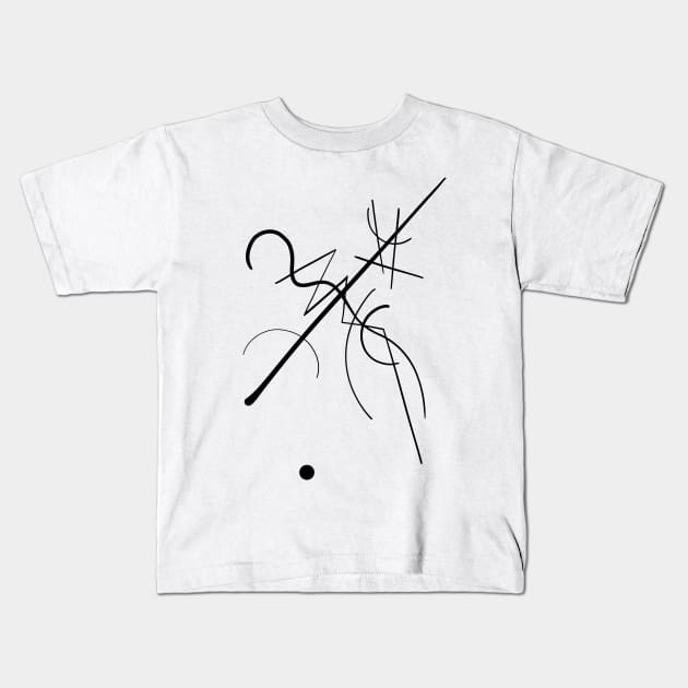 Kandinsky Black Lines Kids T-Shirt by shamila